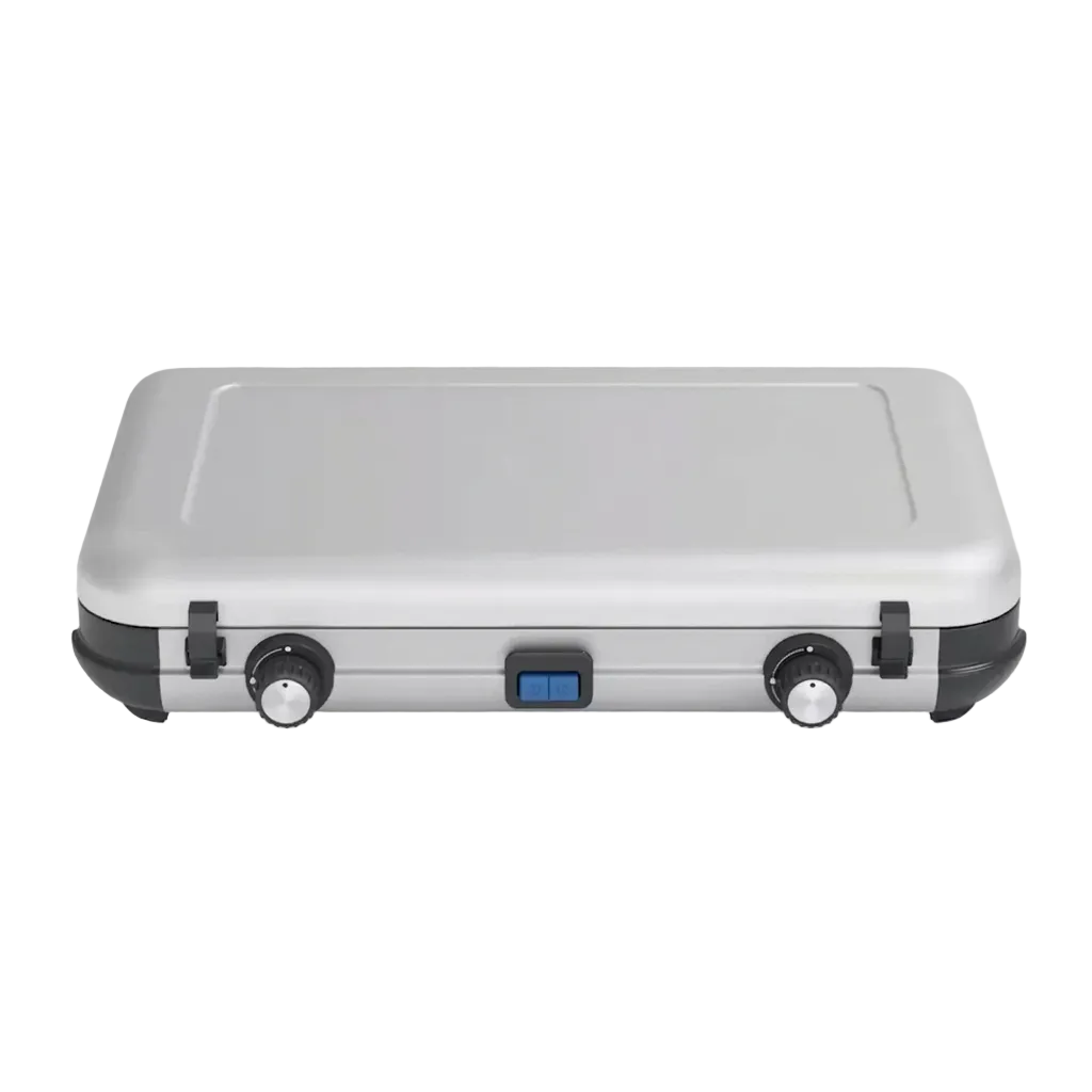 Dual-Burner Tabletop Gas Stove with Enhanced FlameShield Technology