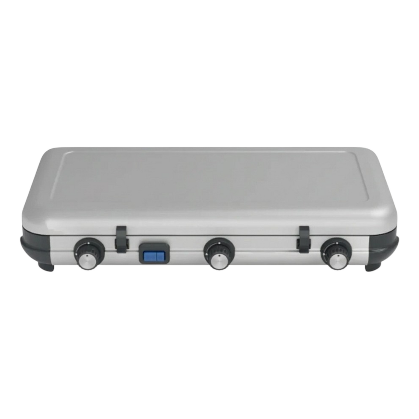 Portable Multi-Cook Dual-Burner Camp Stove with Integrated Toasting Grill