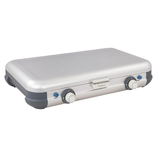 Dual-Burner Portable Camping Stove & Grill System (CV Cartridge Connection)