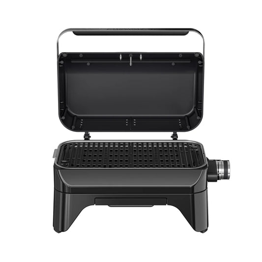 Ultra-Portable Single-Element Electric Tabletop Barbecue with Cast Iron Grate
