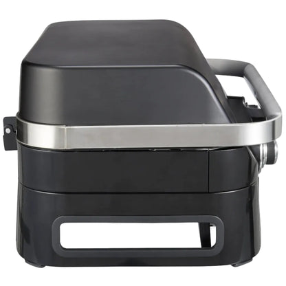 Dual-Burner Smart Tabletop Gas Grill with Digital Thermometer and Radiant Heating