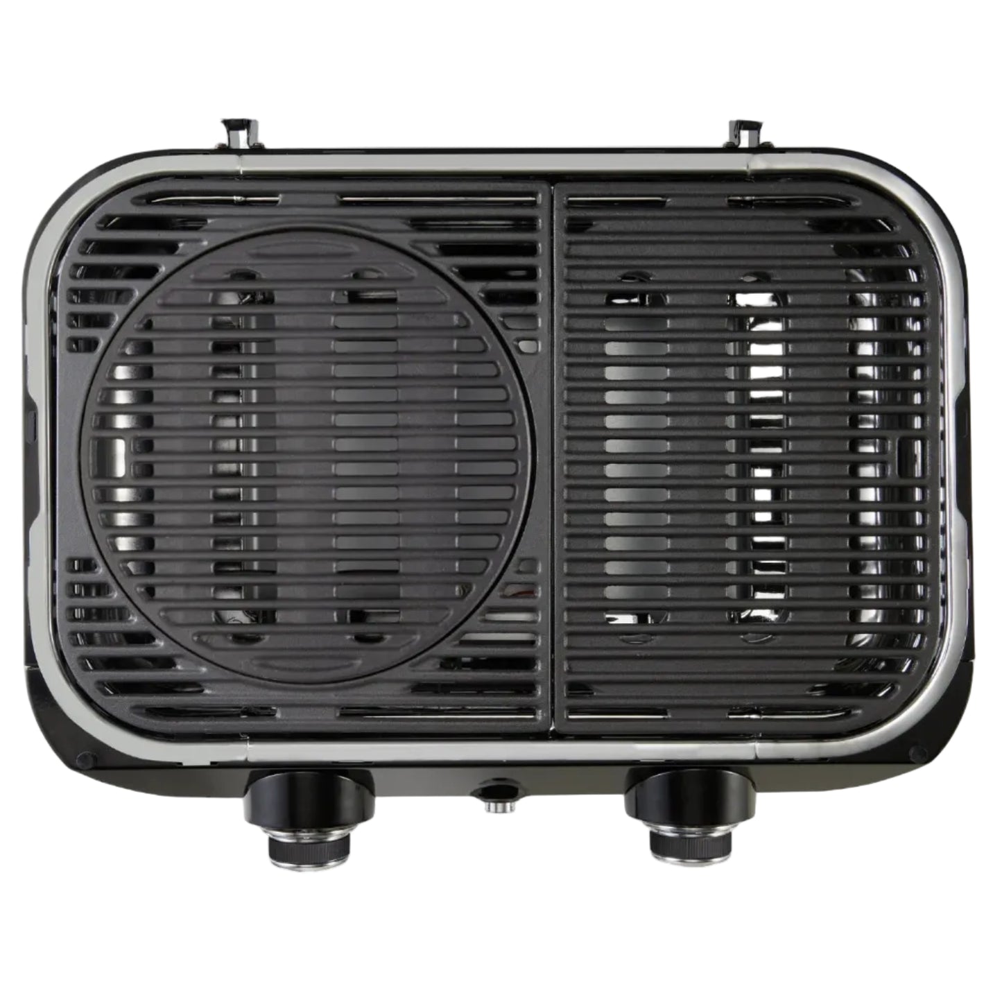 Dual-Burner Tabletop Gas Grill with Analog Thermometer and Blue Flame Burners