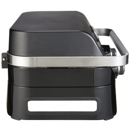 Dual-Burner Tabletop Gas Grill with Analog Thermometer and Blue Flame Burners