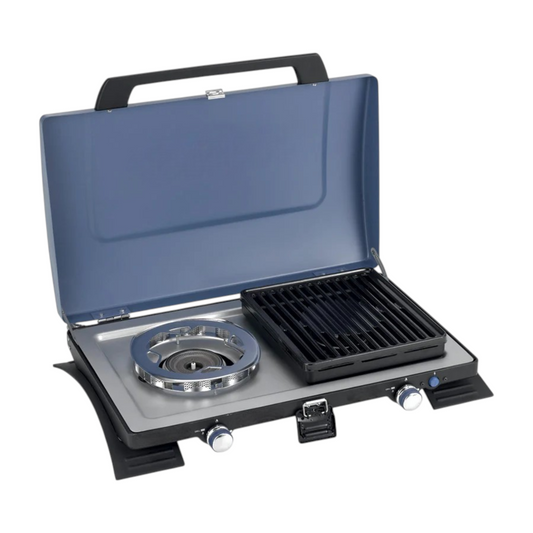 Dual-Burner Tabletop Gas Stove & Grill System with High-Output Xcelerate Technology