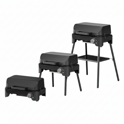 Compact Portable Gas Tabletop Grill with Non-Stick Cast Aluminum Plate