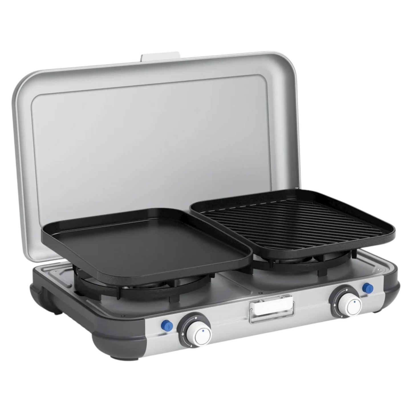 Dual-Burner Portable Camping Stove & Grill System (CV Cartridge Connection)