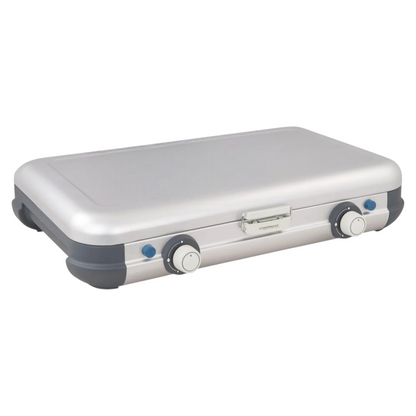 Dual-Burner Portable Camping Stove & Grill System (CV Cartridge Connection)