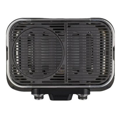Dual-Burner Smart Tabletop Gas Grill with Digital Thermometer and Radiant Heating