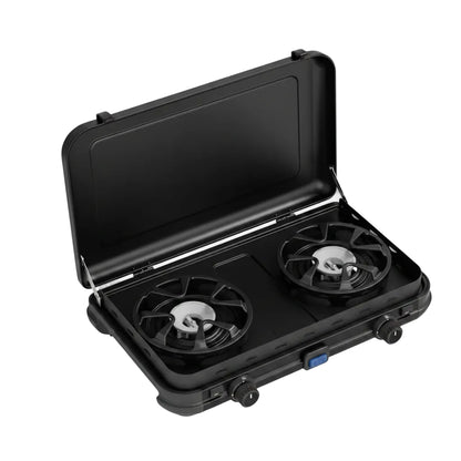 Dual-Burner Tabletop Gas Stove with Enhanced FlameShield Technology