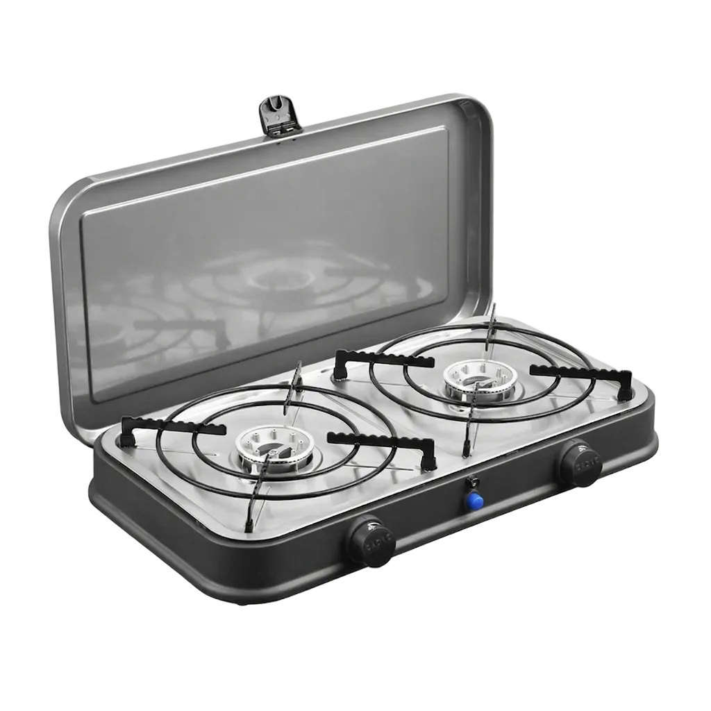 Portable Dual-Burner Tabletop Gas Stove & Modular Grill System