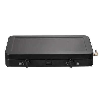 Compact Portable Dual-Burner Tabletop Gas Stove & Grill System with Piezo