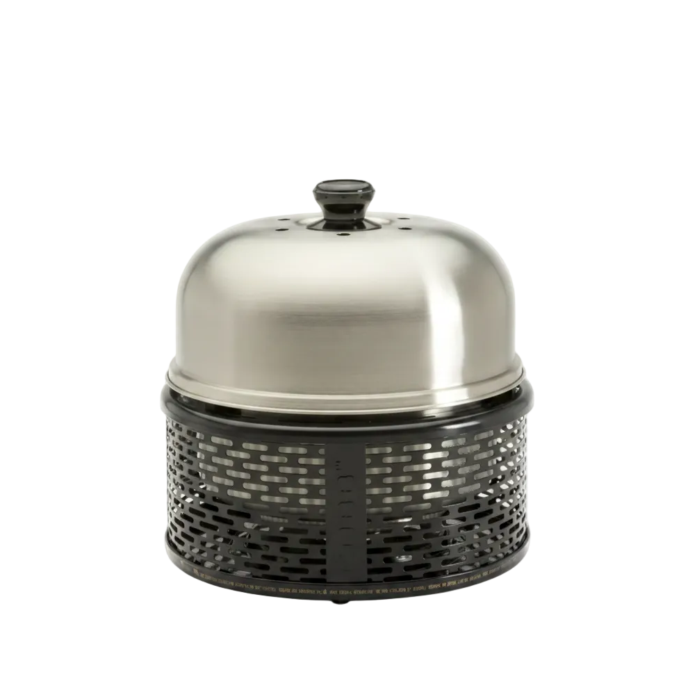 Compact Portable Charcoal BBQ Grill & Multi-Cook Oven System with Cool-Touch Base