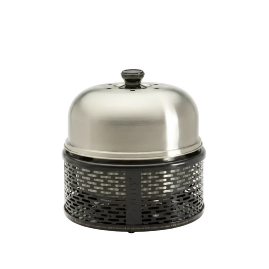 Compact Portable Charcoal BBQ Grill & Multi-Cook Oven System with Cool-Touch Base