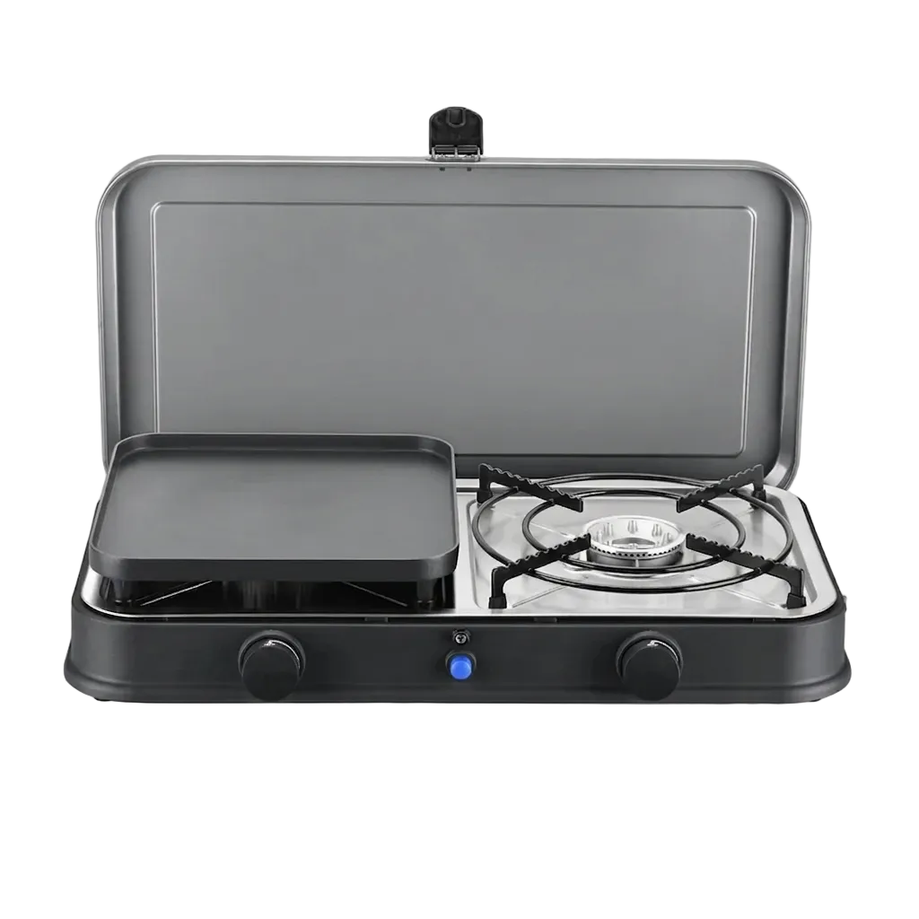 Portable Dual-Burner Tabletop Gas Stove & Modular Grill System