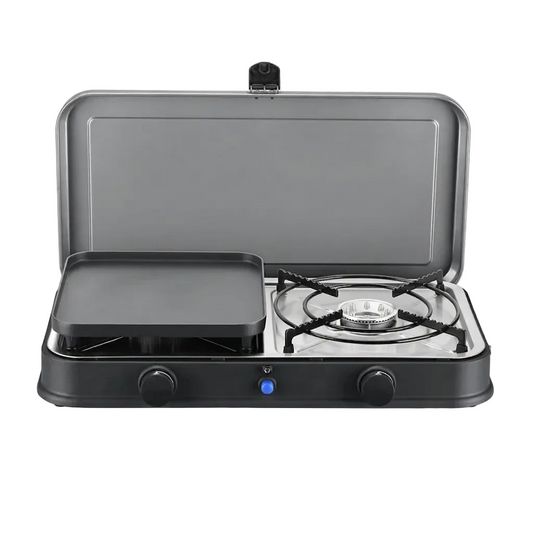 Portable Dual-Burner Tabletop Gas Stove & Modular Grill System